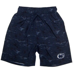 men's navy Hawaiian swim shorts with Penn State Athletic Logo